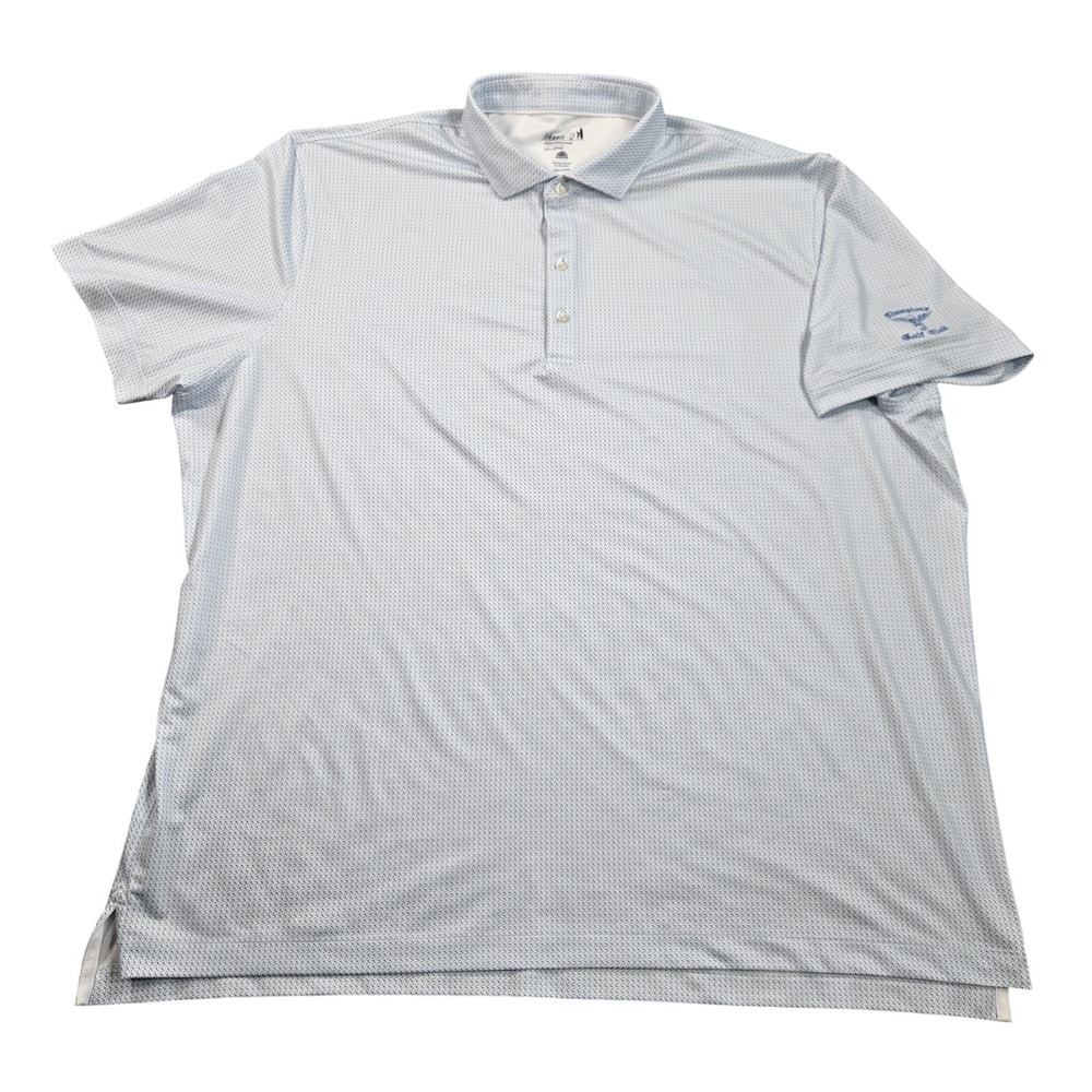 Johnnie-O Polo Shirt Mens 2XL Blue Geometric Performance Champions Golf‎ Club